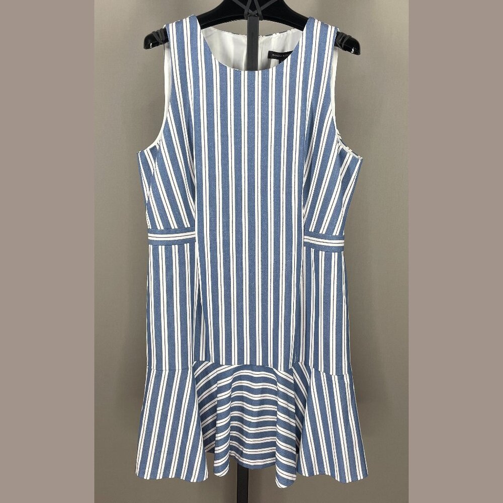Striped Blue and White Sleeveless Dress